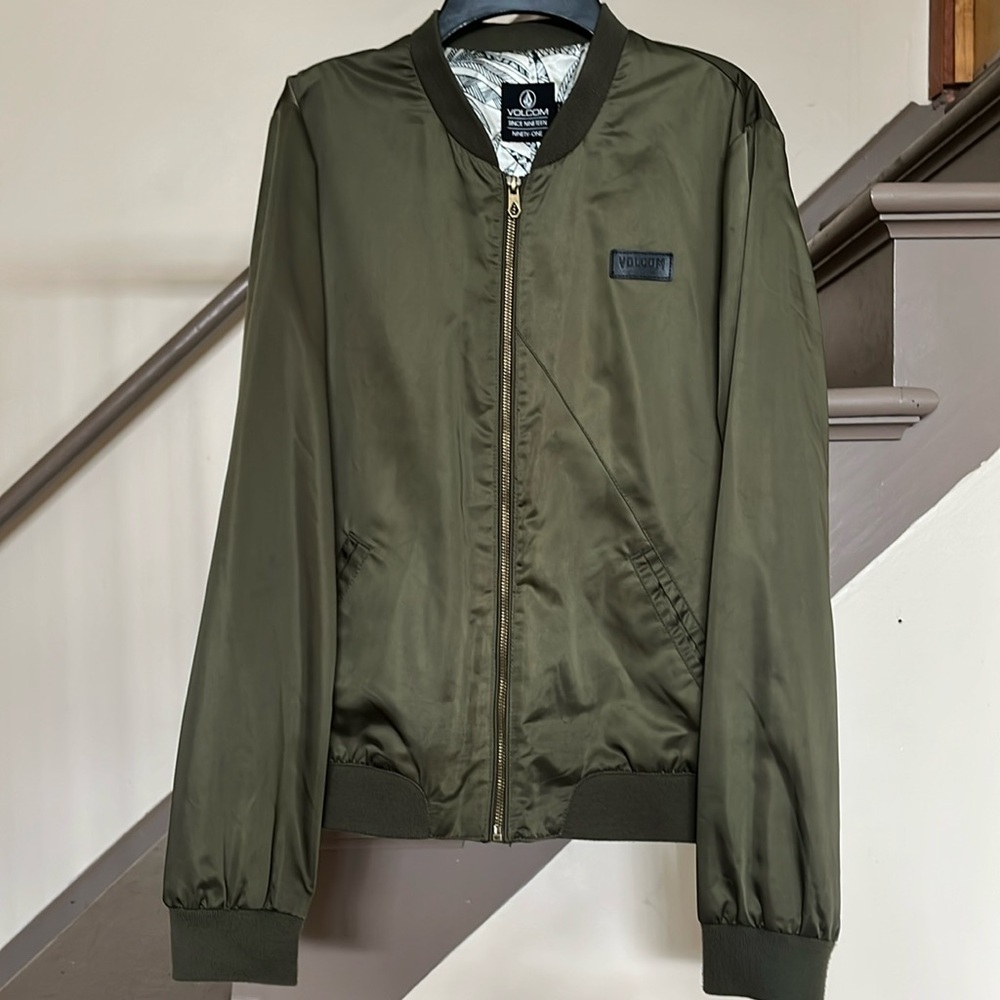 Volcom bomber jacket olive green